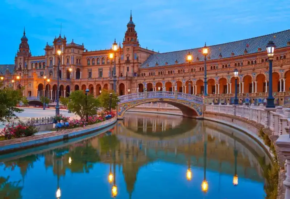 Plaza de España en Sevilla en la Ruta de la Plata