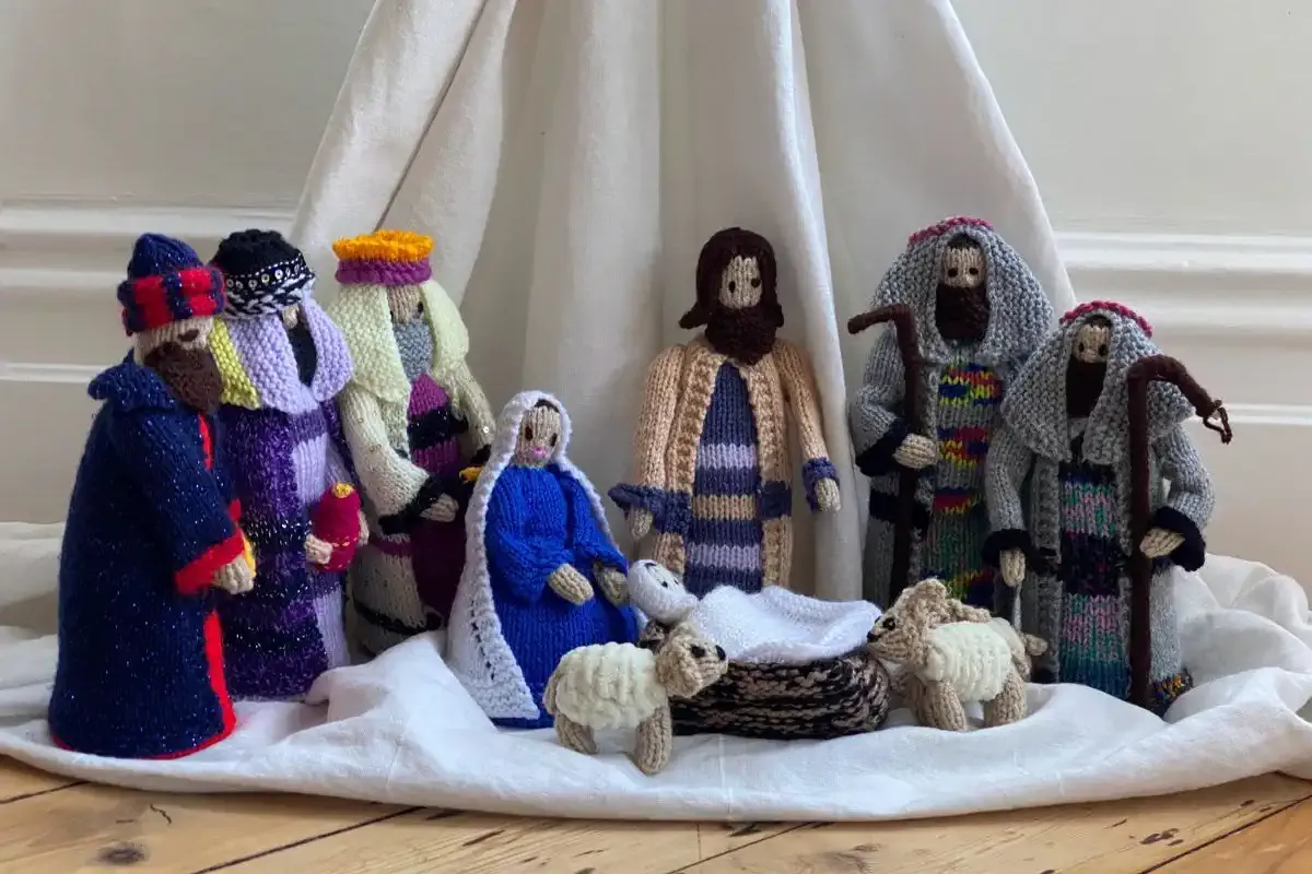 The Three Kings adoring the child in the Nativity scene