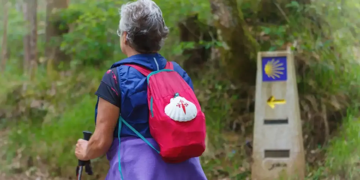 Peregrina caminando ligera