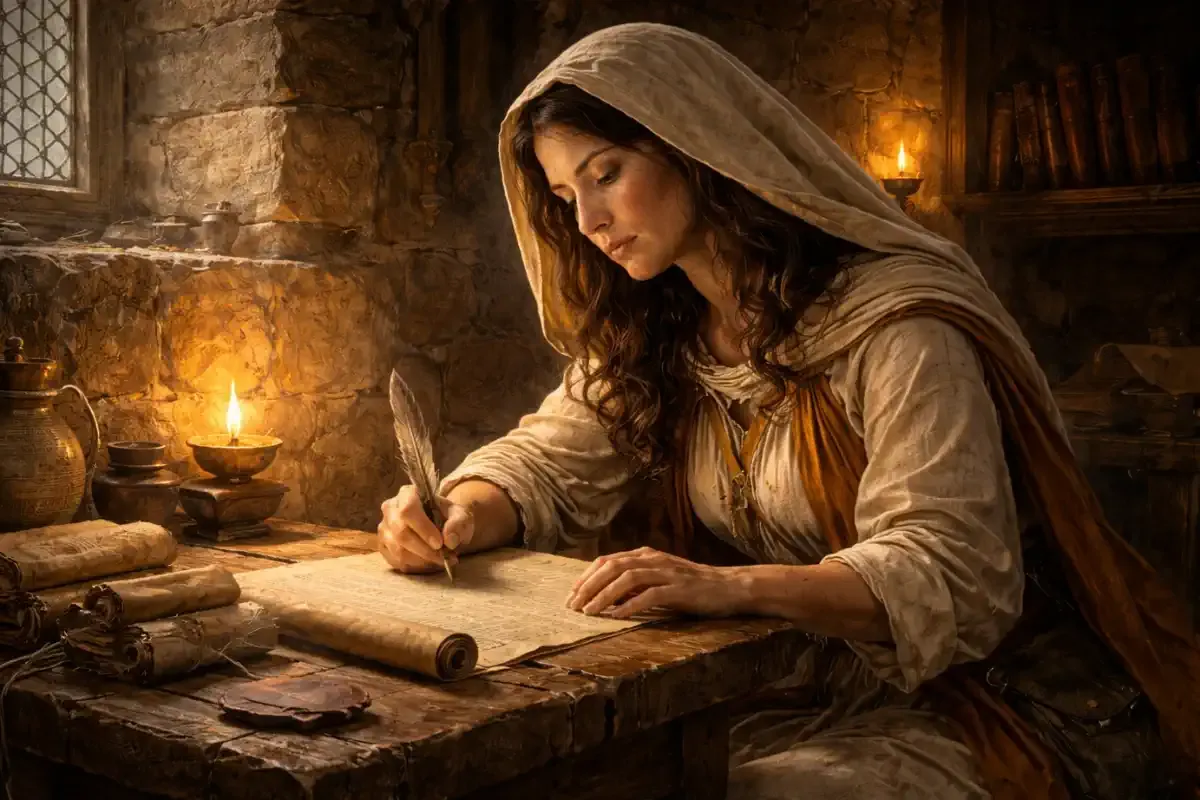 Egeria escribiendo