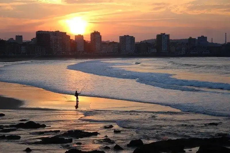 Playa en Gijón Asturias