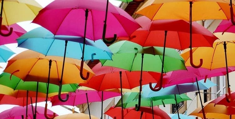 Coloured umbrellas