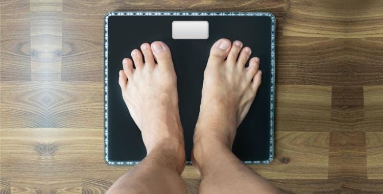 A person on the scale