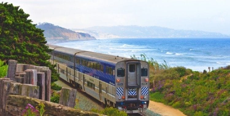 A train near the coast