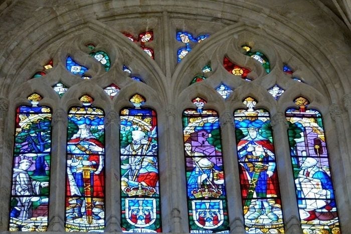 Stained glass in the cathedral of Oviedo