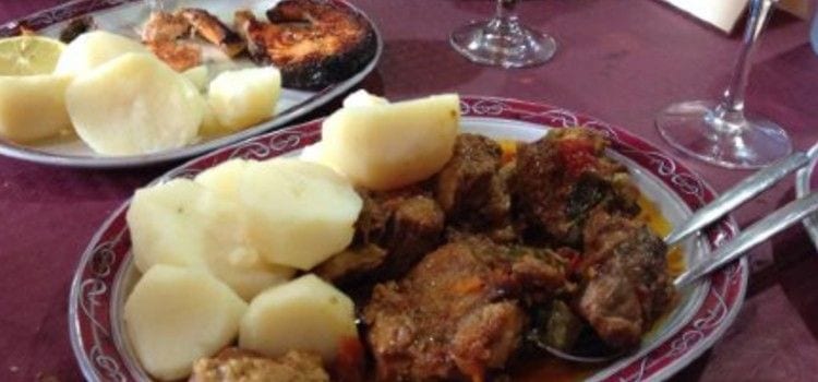 Dish of meat with potatoes