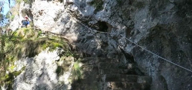 Stairs on a rock