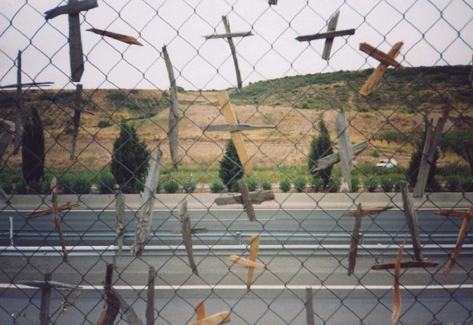 Las alambradas de la salida de Logroño