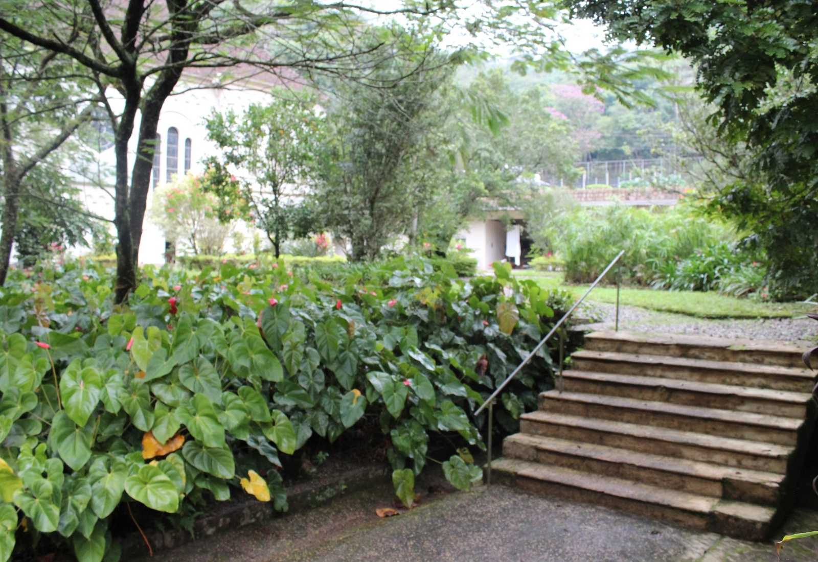 Jardín con escaleras