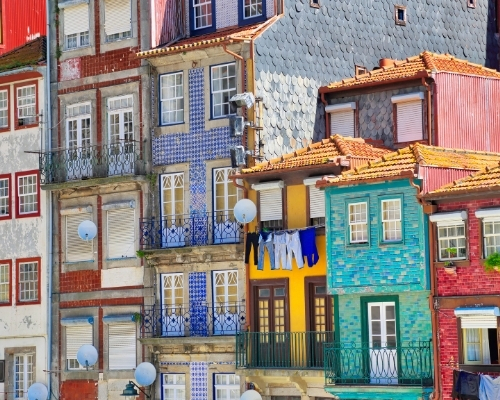 Fachadas tradicionales de Oporto