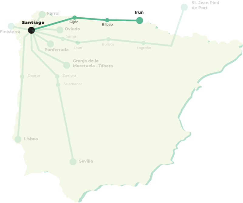 Map of the Camino del Norte
