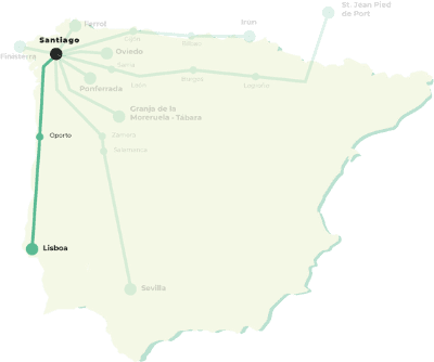 mapa del Camino Portugués
