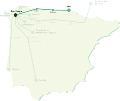 Camino de Santiago Northern Way Map