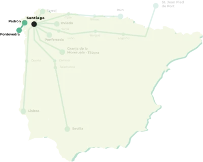 Camino de Santiago Portuguese Way map of the spiritual variant route