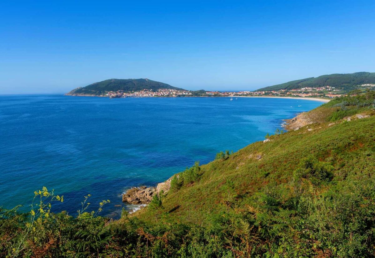 Serene Atlantic Ocean coastline captured in the Camino Finisterre / Muxia Map, offering a glimpse of the scenic beauty along the pilgrimage route.