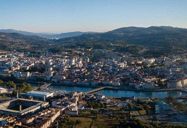 Vue aérienne de Pontevedra