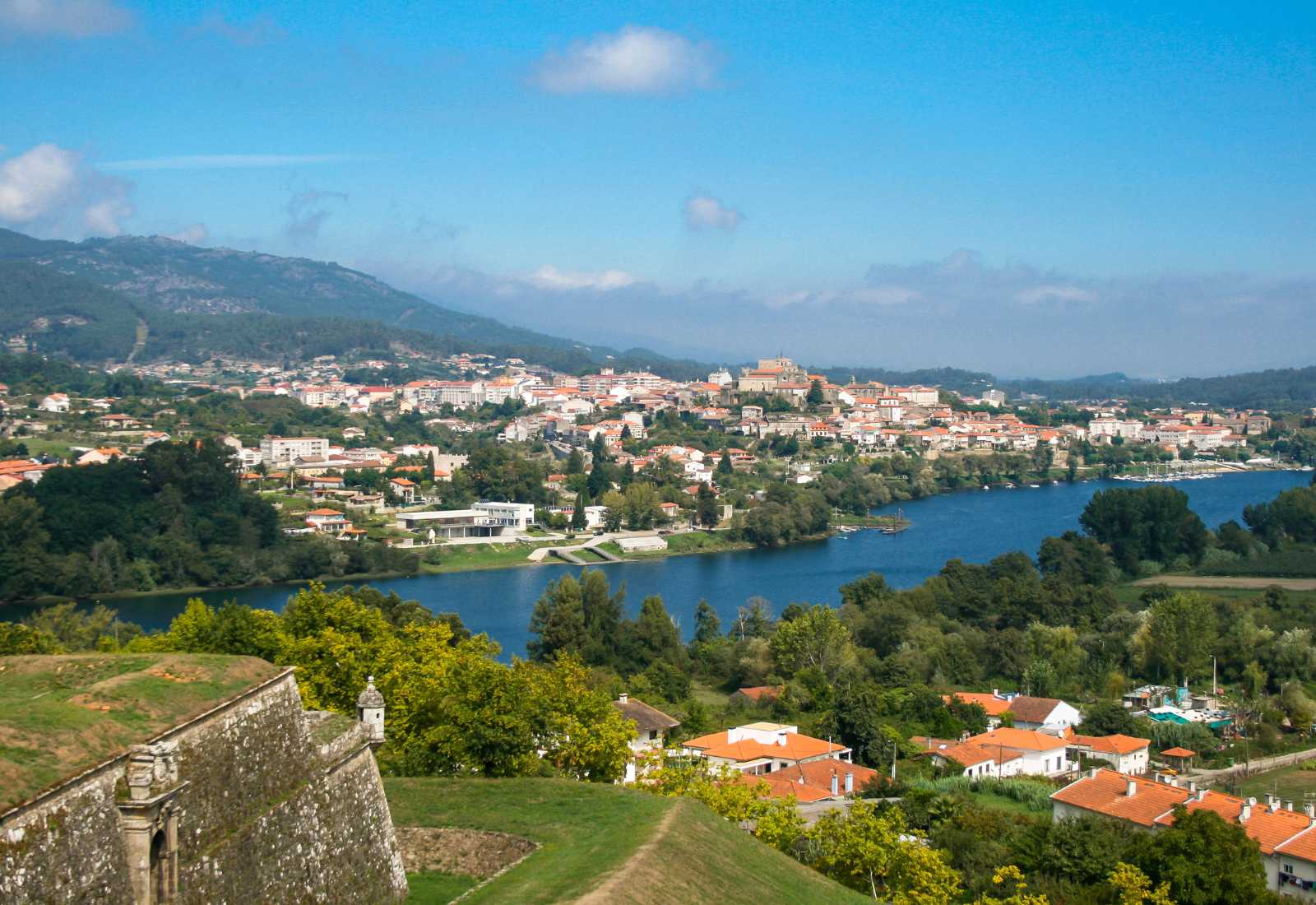 Landscape of Tui from Valença do Minho, with the Miño river.
