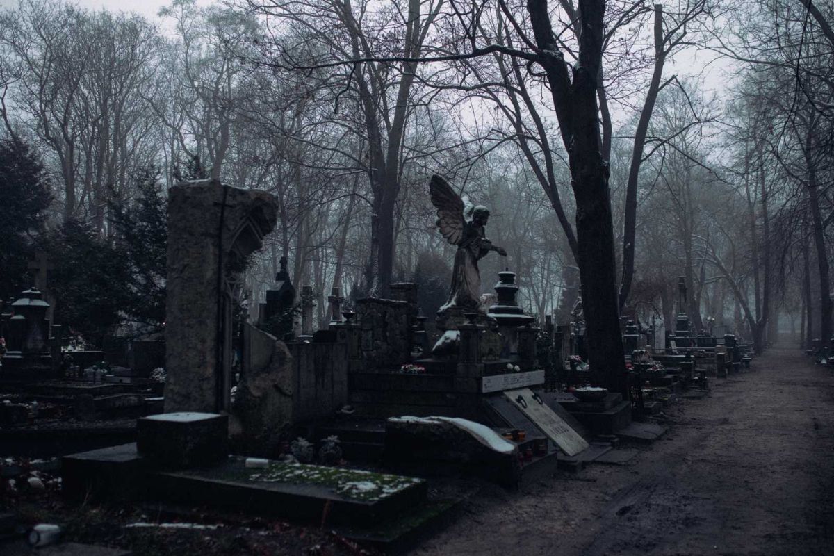 Cemetery in Halloween.