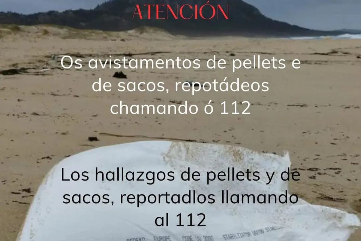 Llama al 112 y al Ayuntamiento correspondiente para recoger los pellets de la costa gallega.