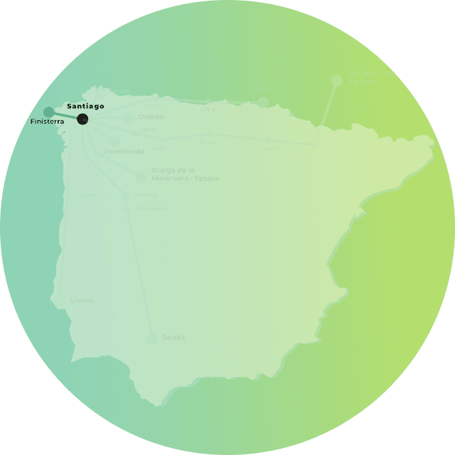 Mappa Cammino per Finisterre e Muxía