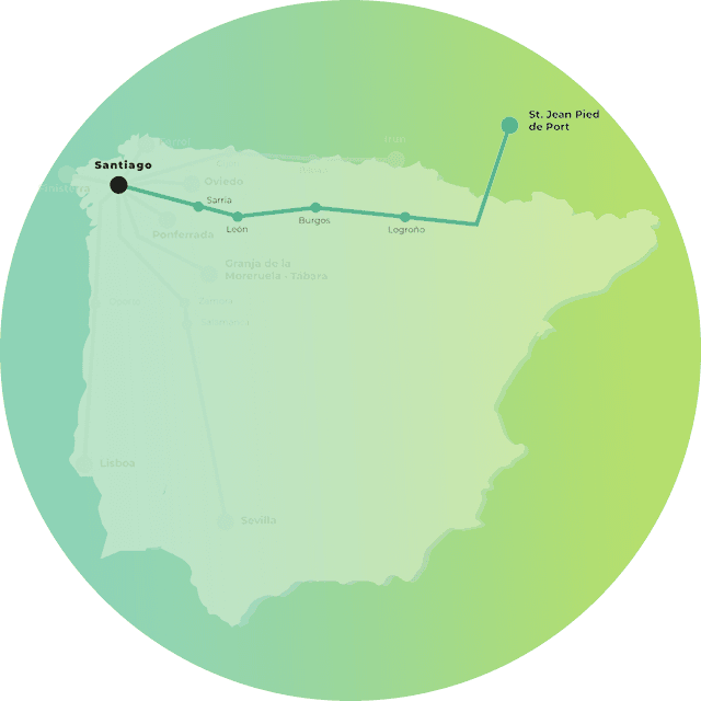 Mapa del Chemin français