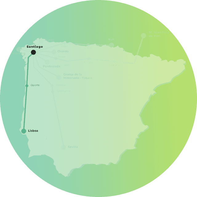 Mapa del Camino Portugués