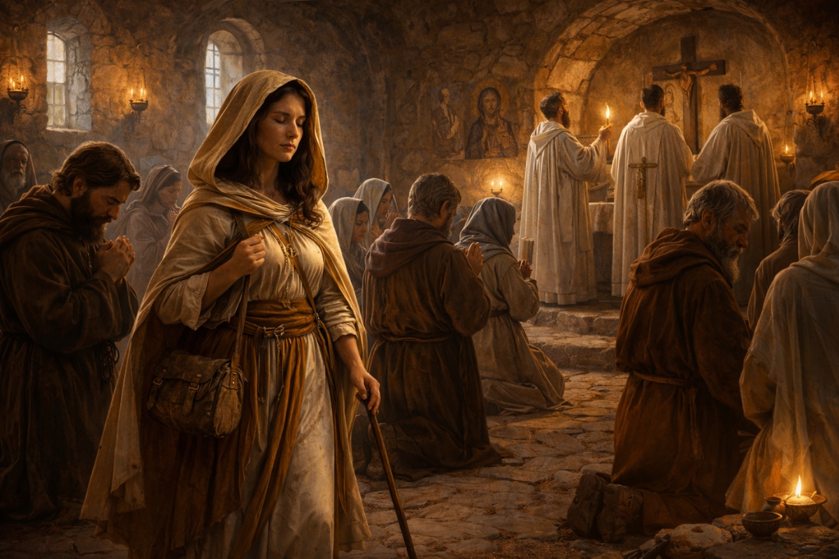 Egeria in a church Egeria in a church